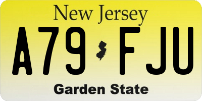 NJ license plate A79FJU