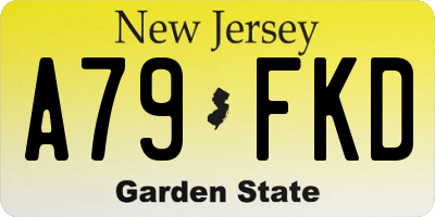NJ license plate A79FKD
