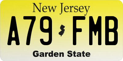 NJ license plate A79FMB