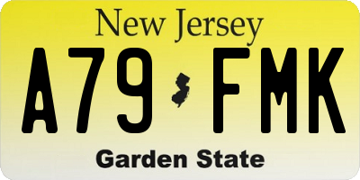 NJ license plate A79FMK