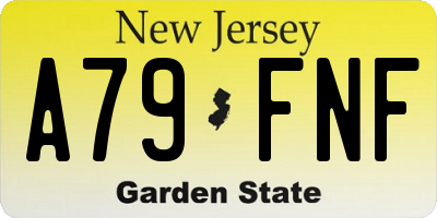 NJ license plate A79FNF