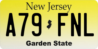 NJ license plate A79FNL