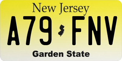 NJ license plate A79FNV