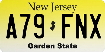 NJ license plate A79FNX