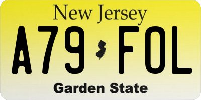 NJ license plate A79FOL