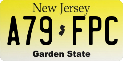 NJ license plate A79FPC