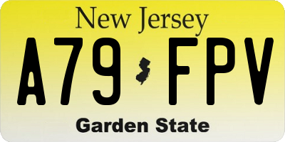 NJ license plate A79FPV
