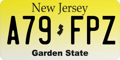 NJ license plate A79FPZ