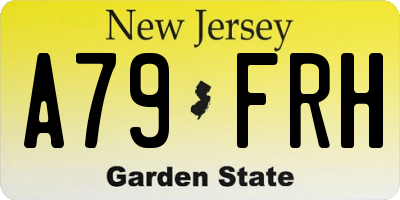 NJ license plate A79FRH