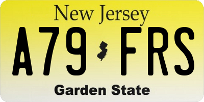 NJ license plate A79FRS