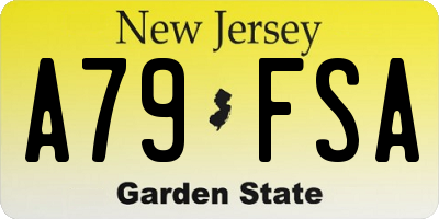 NJ license plate A79FSA