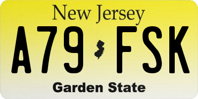 NJ license plate A79FSK