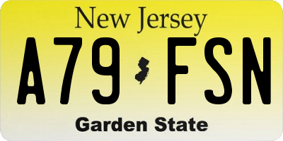 NJ license plate A79FSN