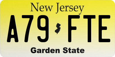 NJ license plate A79FTE