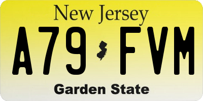 NJ license plate A79FVM
