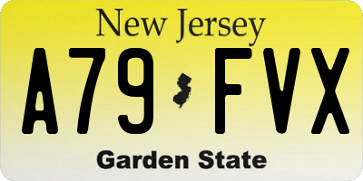 NJ license plate A79FVX