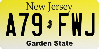 NJ license plate A79FWJ