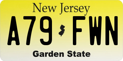NJ license plate A79FWN