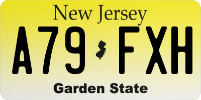 NJ license plate A79FXH