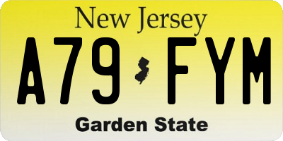 NJ license plate A79FYM