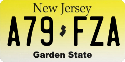 NJ license plate A79FZA