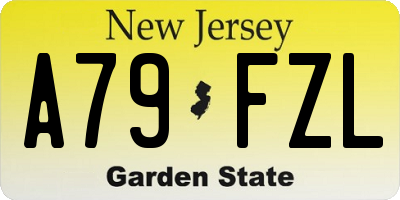 NJ license plate A79FZL