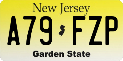 NJ license plate A79FZP