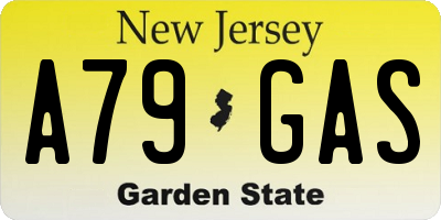 NJ license plate A79GAS