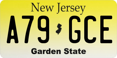 NJ license plate A79GCE
