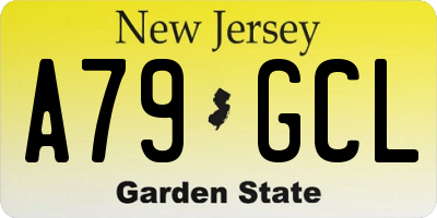 NJ license plate A79GCL