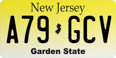 NJ license plate A79GCV
