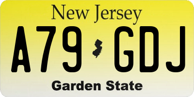 NJ license plate A79GDJ