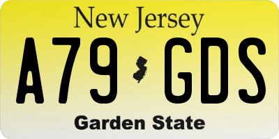 NJ license plate A79GDS