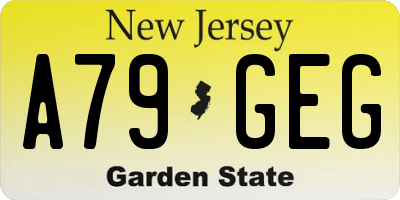 NJ license plate A79GEG