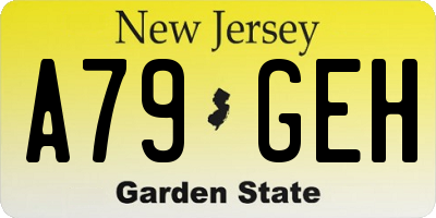 NJ license plate A79GEH
