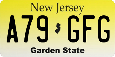 NJ license plate A79GFG