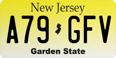 NJ license plate A79GFV
