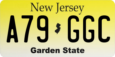 NJ license plate A79GGC