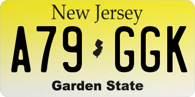 NJ license plate A79GGK