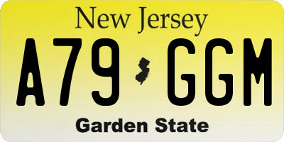 NJ license plate A79GGM