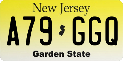 NJ license plate A79GGQ