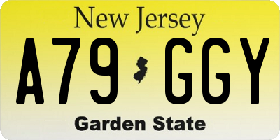 NJ license plate A79GGY
