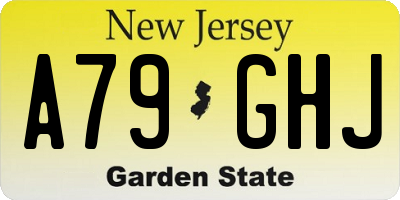 NJ license plate A79GHJ