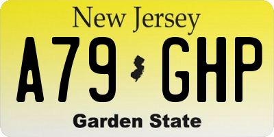 NJ license plate A79GHP