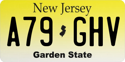 NJ license plate A79GHV