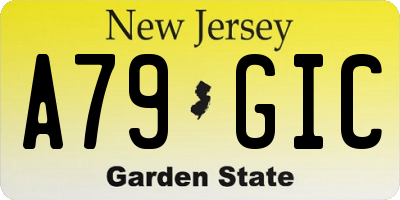 NJ license plate A79GIC