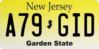 NJ license plate A79GID