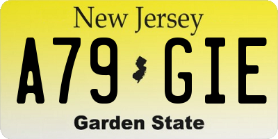 NJ license plate A79GIE
