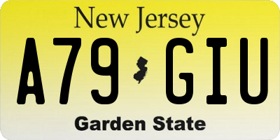NJ license plate A79GIU