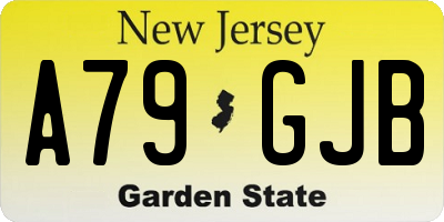 NJ license plate A79GJB
